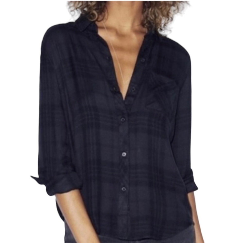 Rails Hunter Button Down Flannel Navy /Midnight Plaid